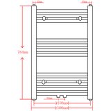  Crni kupaonski radijator za centralno grijanje zaobljeni 500 x 764 mm | shoptok.hr