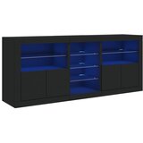 Maison Chic Komoda - Predalnik z LED lučkami črna 181,5x37x67 cm, (21717363) Cene