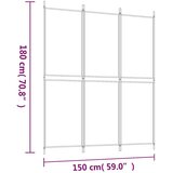 Sobna pregrada s 3 panela bijela 150 x 180 cm od tkanine | Eponuda.ba