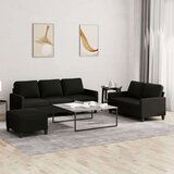  3-dijelni set sofa s jastucima crni od tkanine | shoptok.hr