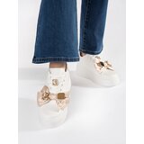 Shelvt White and gold sneakers with gold accessories | shoptok.hr