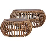 The Living Store Klubske mizice 2 kosa naravni ratan - Klubska Mizica, (21421420) | Shoptok.si