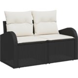 vidaXL 8-delni vrtni kavčni set z blazinami črn poli ratan | Shoptok.si