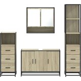 vidaXL 4-dijelni set kupaonskog namještaja boja hrasta sonome drveni | shoptok.hr