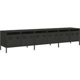 Maison Chic TV omarica - TV enota - Televizijska omarica črna 202x39x43,5 cm hladno valjano jeklo, (21701443) | Shoptok.si