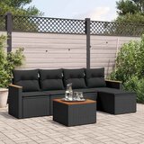 6-dijelni set vrtnih sofa s jastucima crni od poliratana Cijene