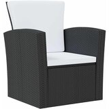  8-dijelna vrtna garnitura od poliratana s jastucima crna | shoptok.hr