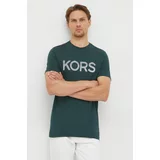 Michael Kors Bombažna kratka majica zelena barva