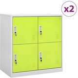  Ormarići s ključem 2 kom svjetlosivi/zeleni 90x45x92,5 cm čelik | shoptok.hr