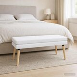  Klupa s dvostrukim slojem Bijela 110 x 40 x 47 cm Tkanina | Eponuda.com