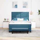 Box Postelja z vzmetnico z vzmetnico Temno modra 160 x 200 cm Žamet, (5000141824) | Shoptok.si