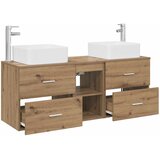  Set ormarića za kupaonicu 3 kom. Hrast artisan 129 x 41 x 80 cm | shoptok.hr