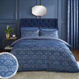 Catherine Lansfield Modra podaljšana posteljnina za zakonsko posteljo 230x220 cm Art Deco Pearl – | Shoptok.si