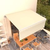 vidaXL Avrtomatsko zložljiva tenda s senčilom 4x3 m krem | Shoptok.si