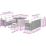 vidaXL 9-delni vrtni sofa set z blazinami črn poli ratan akacija | Shoptok.si