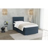Ropez Temno modra oblazinjena postelja s prostorom za shranjevanje z letvenim dnom 80x200 cm Bunny – | Shoptok.si