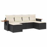 Maison Chic Seti vrtnega pohištva - Vrtna garnitura - Vrtni pohištvo set 6-delna z blazinami črna poli ratan, (21807667) | Shoptok.si