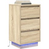  Noćni ormarić s LED svjetlima boja hrasta sonome 38x34x65 cm | shoptok.hr