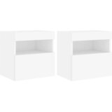  Zidni TV ormarići s LED svjetlima 2 kom bijeli 40x30x40 cm | shoptok.hr
