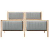  Okvir kreveta s uzglavljem Smeđa i svijetlo siva 150 x 200 cm | shoptok.hr