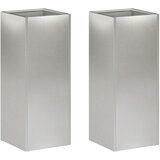  Vrtna saksija 2 kom. Srebrna 20 x 20 x 50 cm Nehrđajući čelik | shoptok.hr
