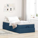  Otomanski okvir kreveta s madraca plavi 90x190cm od tkanine | shoptok.hr