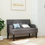  Klupa s naslonom siva 112 x 65,5 x 75 cm od umjetne kože | shoptok.hr
