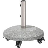  Baza za suncobran od granita s kotačićima za stubove 4-5 cm - Siva s kotačem | shoptok.hr
