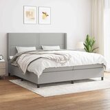  Krevet s oprugama i madracem svjetlosivi 200 x 200cm od tkanine | shoptok.hr