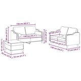  3-dijelni set sofa s jastucima svjetlosivi od tkanine | shoptok.hr