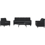 vidaXL 4-dijelni set sofa s jastucima crni baršunasti | shoptok.hr