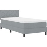  Postelja z vzmetnico z vzmetnico Svetlo siva 100 x 200 cm blago, (5000128384) | Shoptok.si
