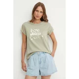 PepeJeans Bombažna kratka majica ENOLA ženska, zelena barva, PL505891