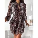 Fasardi Studio fashion brown women's dress with ruffles | shoptok.hr