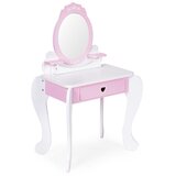 ECO TOYS Toaletni stol za djecu s ogledalom, stolicom i 7 dodataka Slike