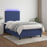 vidaXL Krevet box spring s madracem LED plavi 120 x 200 cm od tkanine Cijene