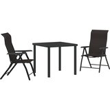 vidaXL 3-delni set za vrtno prehranjevanje Črn poli ratan | Shoptok.si
