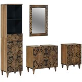  Set namještaja za kupaonicu Zidne 4 pcs Smeđa Čvrsto drvo manga | Eponuda.com
