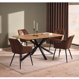 Unique Furniture Smeđe blagovaonske stolice u setu s naslonima za ruke 2 kom od umjetne kože Nolan Square – | shoptok.hr