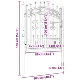 vidaXL Vrata za ogradu sa šiljcima crna 103x150 cm čelična | shoptok.hr