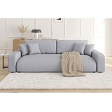 Ropez Svetlo siva raztegljiva/s prostorom za shranjevanje sedežna garnitura iz rebrastega žameta 234 cm Sara – | Shoptok.si