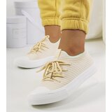Gemre Women's beige lace-up lightweight canvas sneakers Medina | Shoptok.si