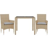  3-dijelni vrtni blagovaonski set s jastucima poliratan i staklo | shoptok.hr