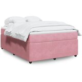vidaXL Box spring postelja z vzmetnico roza 160x200 cm žamet Cene