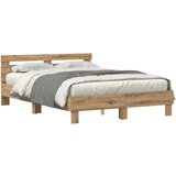 vidaXL Drveni okvir kreveta Obrtnički hrast Drvo 150 x 200 cm | shoptok.hr