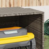  Garaža za robotsku kosilicu siva 86x90x52/57 cm od poliratana | Eponuda.com