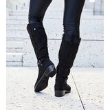 Gemre Black insulated knee-high eco-suede boots Castelvetro | Shoptok.si