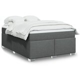 vidaXL Box spring postelja z vzmetnico temno siva 160x200 cm blago Cene