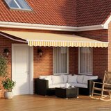  Električni zložljiv senčnik Rumena in Bela 4 x 2 m, (5000252439) | Shoptok.si