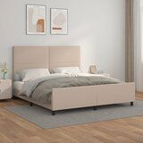 Maison Chic Posteljni okvir - Dvoposteljna postelja - Zakonska postelja z vzglavjem kapučino 160x200 cm umetno usnje-J5939, (21759723) | Shoptok.si